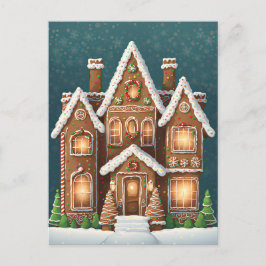 Gingerbrett Weihnachtshaus, Postkreuz Postkarte