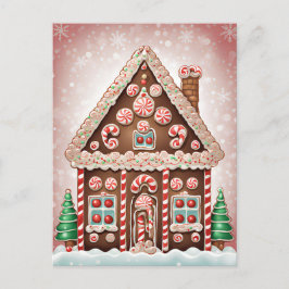 Gingerbrett Weihnachtshaus, Postkreuz Postkarte