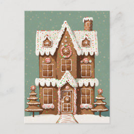 Gingerbrett Weihnachtshaus, Postkreuz Postkarte