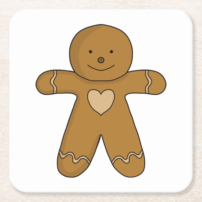 GingerBroad Man Weihnachtskost Rechteckiger Pappuntersetzer (Vorderseite)