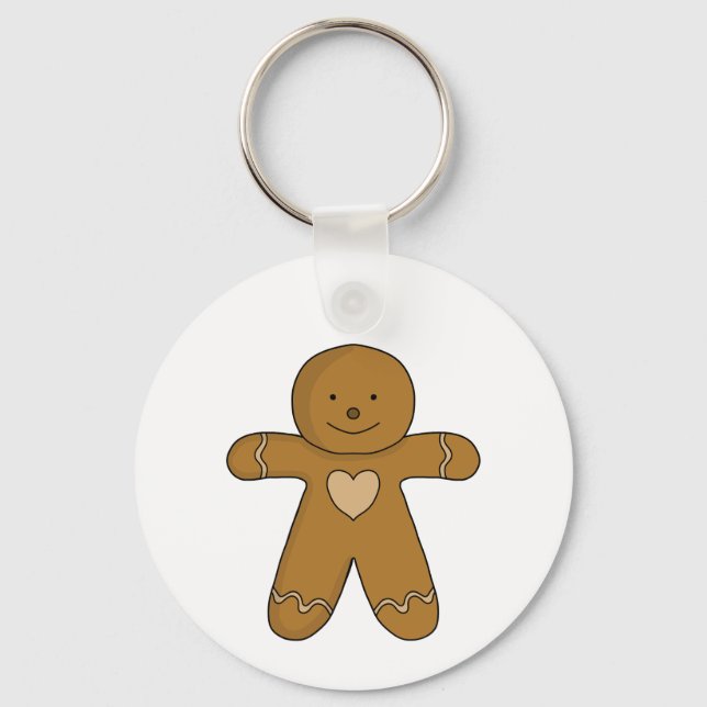 GingerBroad Man Weihnachtskost Schlüsselanhänger (Vorderseite)
