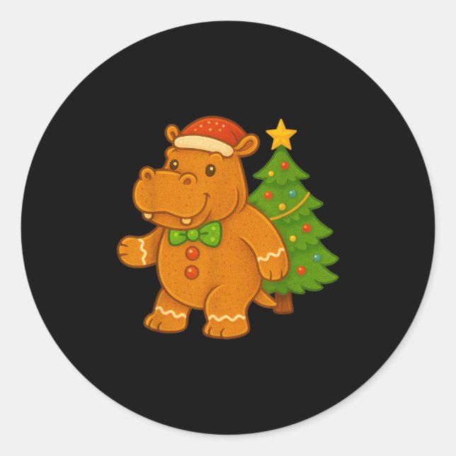 Gingerbrot Angesagte Weihnachtsmannmütze Weihnacht Runder Aufkleber (Vorderseite)