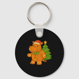 Gingerbrot Angesagte Weihnachtsmannmütze Weihnacht Schlüsselanhänger