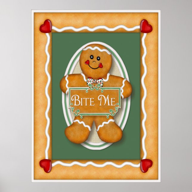 Gingerbrot Bite Me Poster (Vorne)