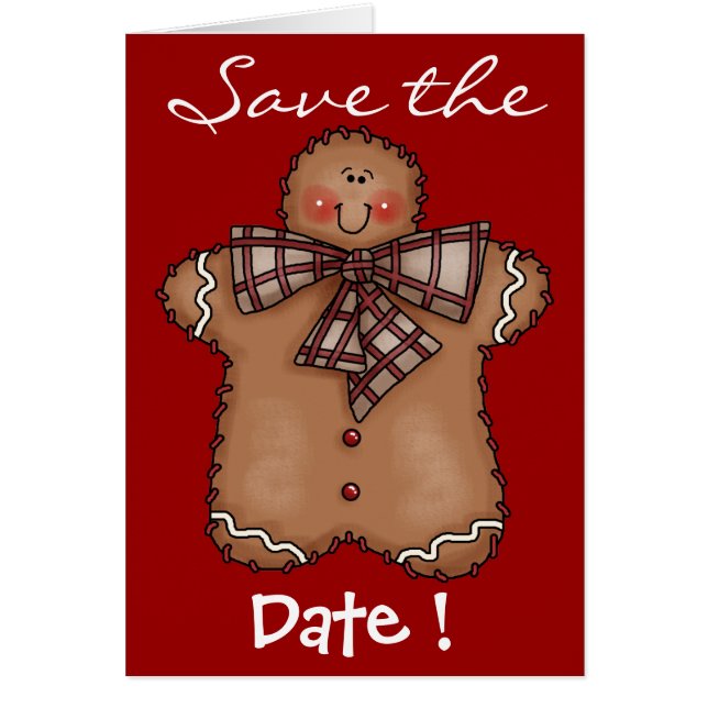 Gingerbrot Boy Save the Date Card by SRF (Vorne)