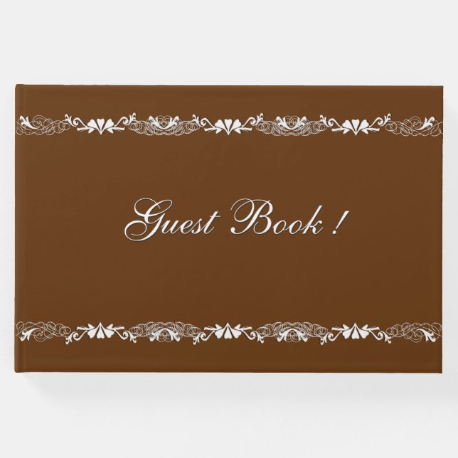 Gingerbrot Brown and White Design Gästebuch (Vorderseite)