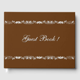 Gingerbrot Brown and White Design Gästebuch