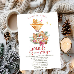 Gingerbrot Cocktail Cookies Holiday Open House Einladung