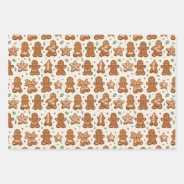 Gingerbrot-Cookie Geschenkpapier Set