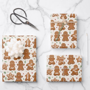 Gingerbrot-Cookie Geschenkpapier Set