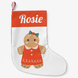Gingerbrot Cookie Girl Kleiner Weihnachtsstrumpf