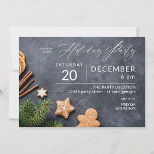 Gingerbrot Cookie & Orange Holiday Party Einladung