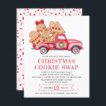 Gingerbrot Cookie Red Truck Cookie Swap<br><div class="desc">Cookie Swap Die Einladung enthält einen Vintagen roten LKW, der mit Pfefferkuchen gefüllt ist. Weihnachts-Cookie-Swap ist in großem dekorativen Text geschrieben. Es gibt jede Menge Vorlagentext, mit dem Sie Ihren Cookie-Austausch für Ihren Urlaub beschreiben können. Das hintere Muster ist ein modernes rotes, weißes Boho-Muster. Diese Einladung ist Teil der Weihnachts-Cookie...</div>