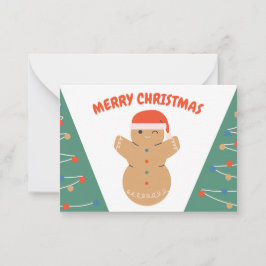 Gingerbrot Cookie Snowman Weihnachten Mitteilungskarte