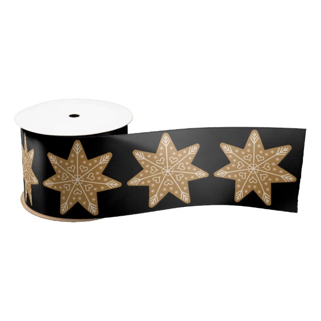 Gingerbrot Cookie Star Satinband (Spule)