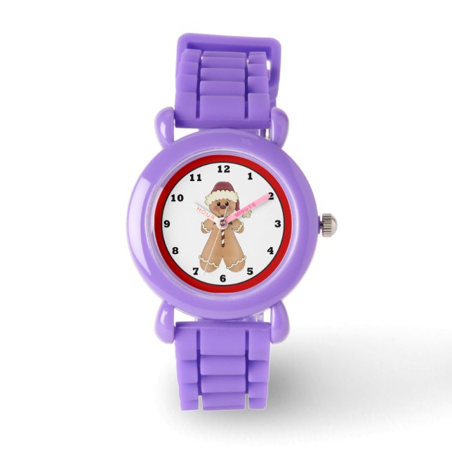 Gingerbrot Cookie Weihnachtsfeiertag Armbanduhr (Vorderseite)