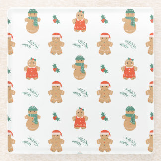 Gingerbrot Cookie Weihnachtsmuster Glasuntersetzer