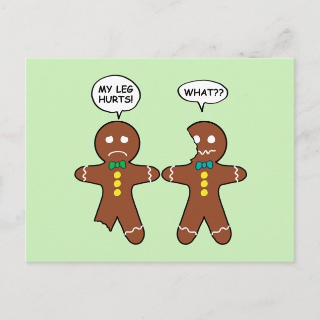 Gingerbrot Cookie Weihnachtsweihnachtsfest Spaß Gr Postkarte (Vorderseite)
