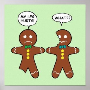 Gingerbrot Cookie Weihnachtsweihnachtsweih Spaß Gr Poster