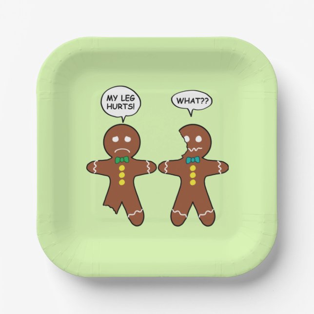 Gingerbrot Cookie Weihnachtsweihnachtsweih Spaß Pappteller (Vorderseite)