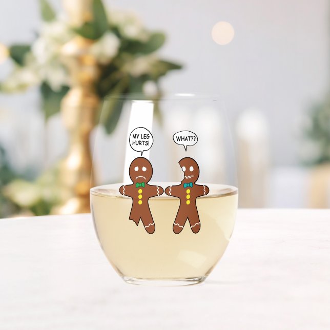 Gingerbrot Cookie Weihnachtsweihnachtsweih Spaß Weinglas Ohne Stiel (Insitu (Hochzeit))