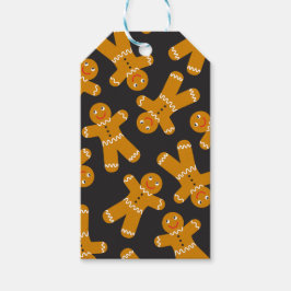 Gingerbrot Cookies auf schwarz Geschenkanhänger
