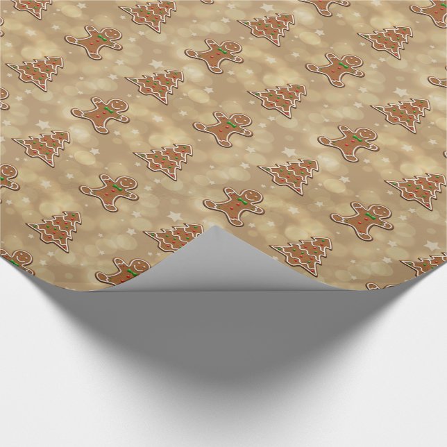 Gingerbrot-Cookies-Muster - Packpapier (Ecke)