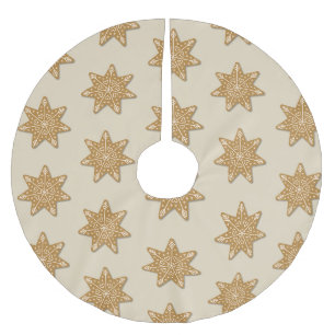 Gingerbrot Dekoriertes Sternkochmuster Polyester Weihnachtsbaumdecke