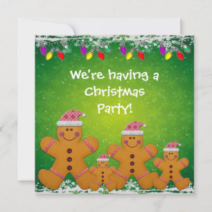 Gingerbrot Familien- und Weihnachtslicht Party Ein Einladung