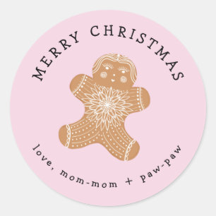 Gingerbrot Girl-Cookie-Aufkleber Runder Aufkleber