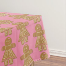 Gingerbrot Girl Pink Tableclout
