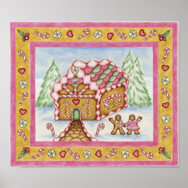 Gingerbrot Heart House Poster (Vorne)