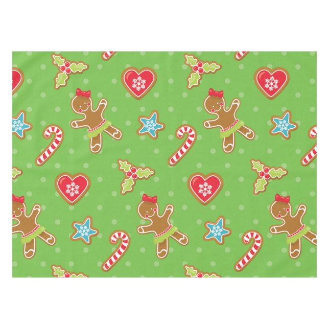 Gingerbrot Herz Weihnachtstablette Tischdecke (Vorderseite (Horizontal))