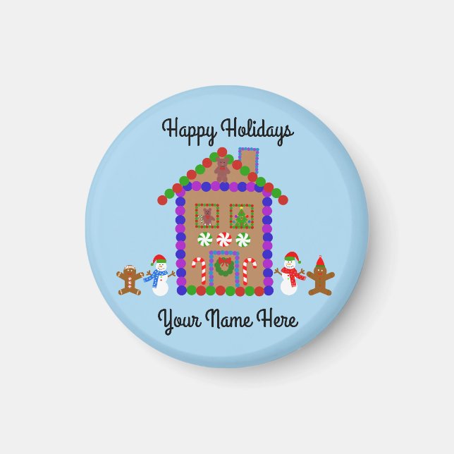 Gingerbrot House #1 Round Magnet (Vorne)