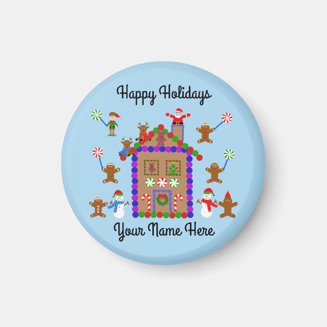 Gingerbrot House #2 Round Magnet (Vorne)