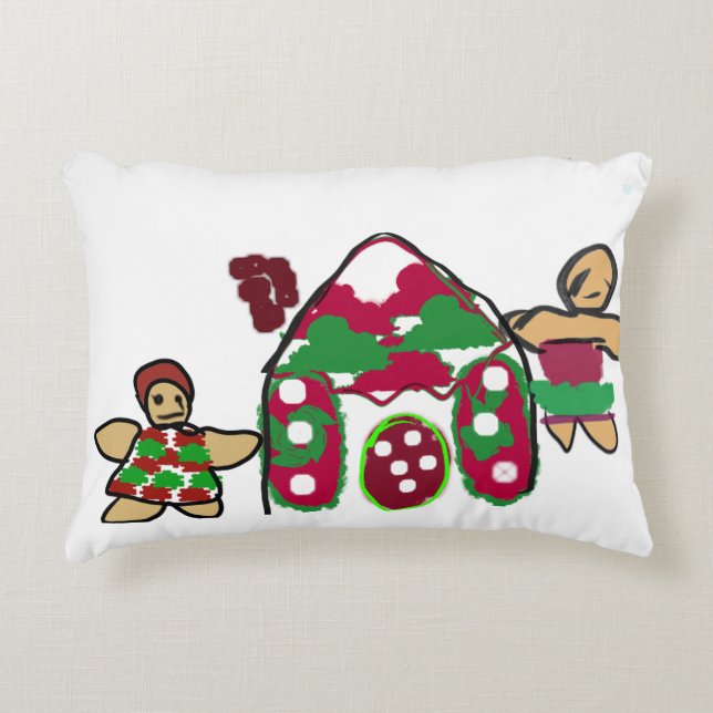 Gingerbrot House Art Spaß Dekokissen (Vorderseite)