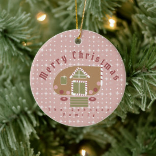 Gingerbrot House Camper Familienname Keramik Ornament