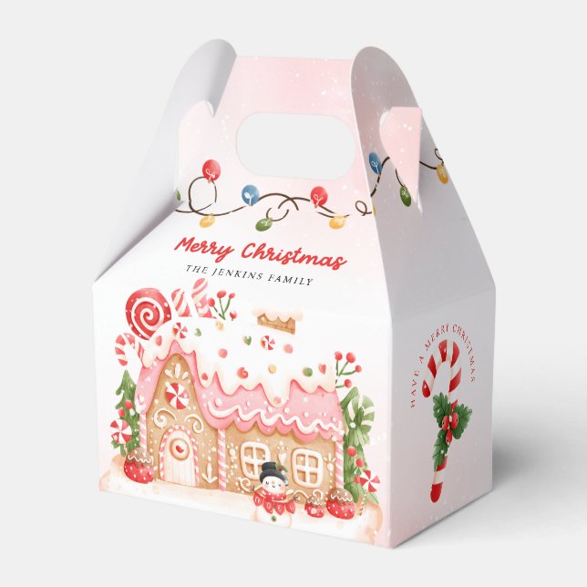 Gingerbrot House Christmas Favor Box Geschenkschachtel (Vorderseite)