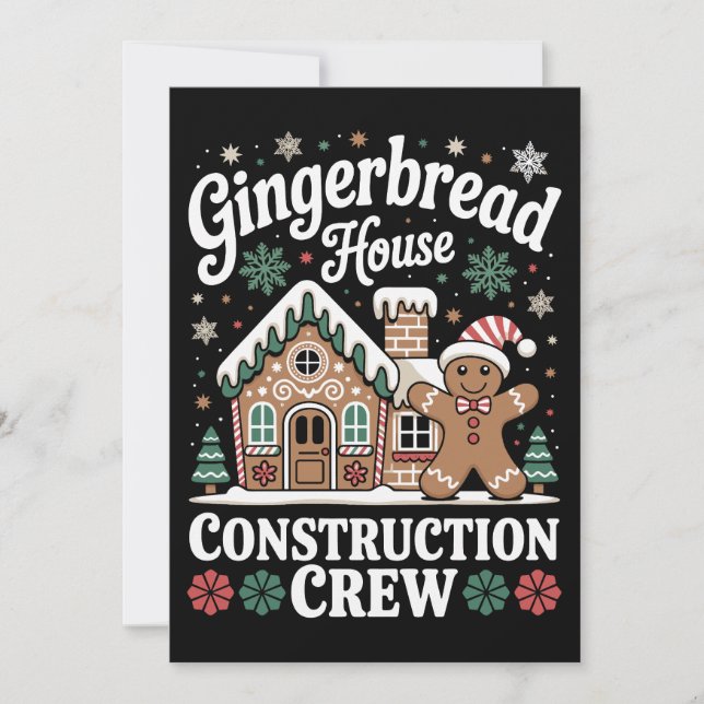 Gingerbrot House Construction Crew Weihnachten Wei (Vorderseite)