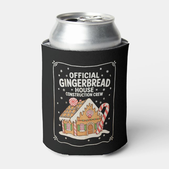 Gingerbrot House Construction Crew Weihnachten Wei Dosenkühler (Kanne Vorderseite)