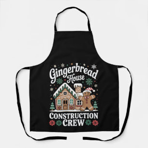 Gingerbrot House Construction Crew Weihnachten Wei Schürze