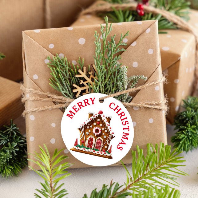 Gingerbrot House Contest Party White & Red Geschenkanhänger (Add this gift tag to your baked goods or any present to give them the perfect finishing touch.)