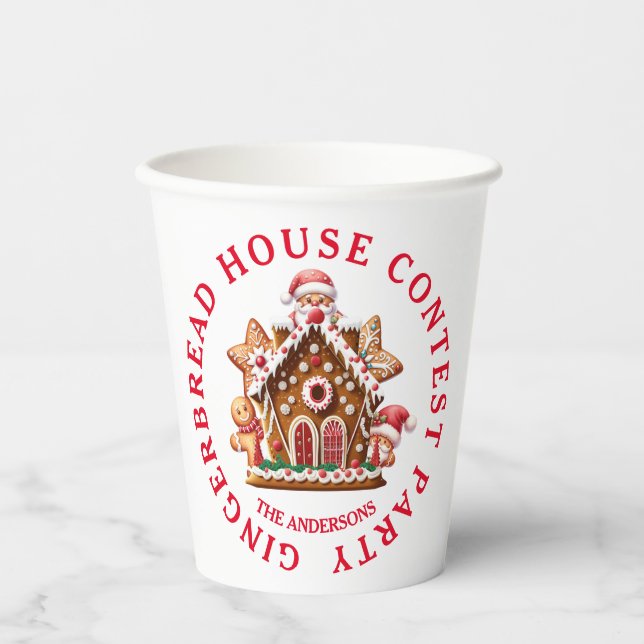 Gingerbrot House Contest Party White & Red Pappbecher (Vorderseite)