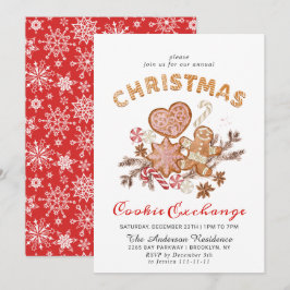 Gingerbrot House Cookie Exchange Weihnachtsfeierta Einladung