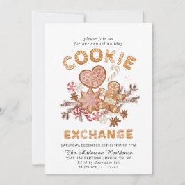 Gingerbrot House Cookie Exchange Weihnachtsfeierta Einladung