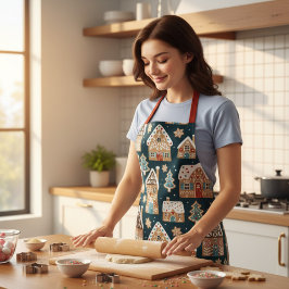 Gingerbrot House Cookie Weihnachtsfeiertage Winter Schürze