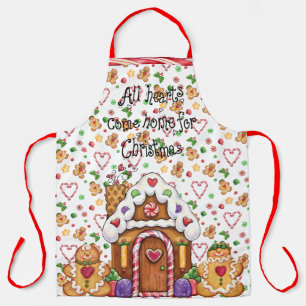 Gingerbrot House & Gingerbread Man Hearts Schürze