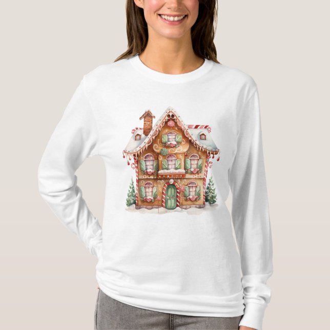 Gingerbrot House Long Sleeve T - Shirt (Vorderseite)