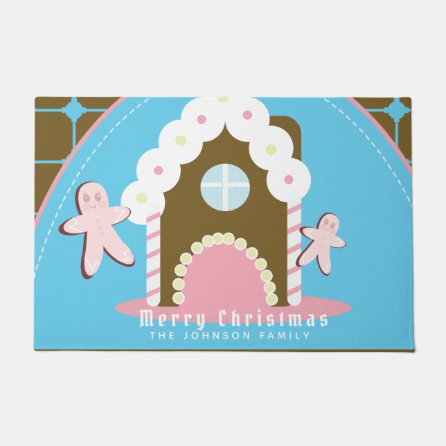 Gingerbrot House Man Familienname Doormat Fußmatte (Vorderseite)