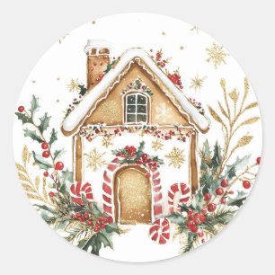 Gingerbrot House Mattiert Runder Aufkleber